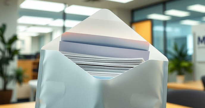 Envelope plástico 4 furos para organização e proteção de documentos