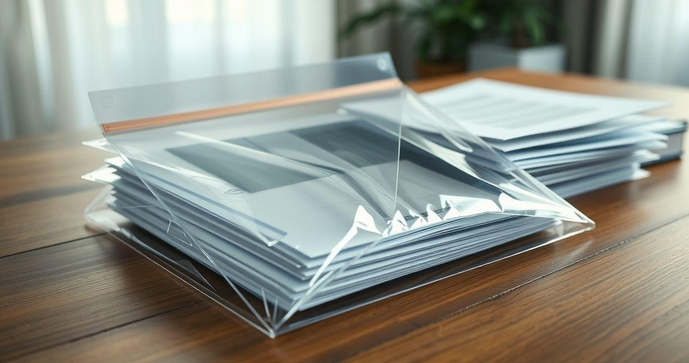 Envelope de plástico transparente é a solução ideal para organização e proteção de documentos